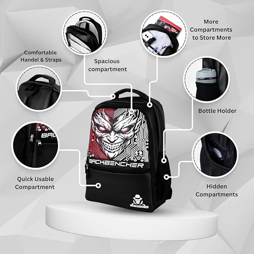 Image of THE GANGSTER Devil Edition Backbencher Bag (faux Leather) With 2 Hidden Pockets