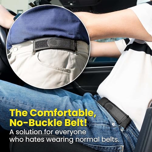Image of MTRoyaldia 2 pieces Elastic Belt For Men, Belt Without Buckle, No Buckle Adjustable Invisible Side Stylish Look Waist Belt Decor Walking Work Traveling Easy To Use
