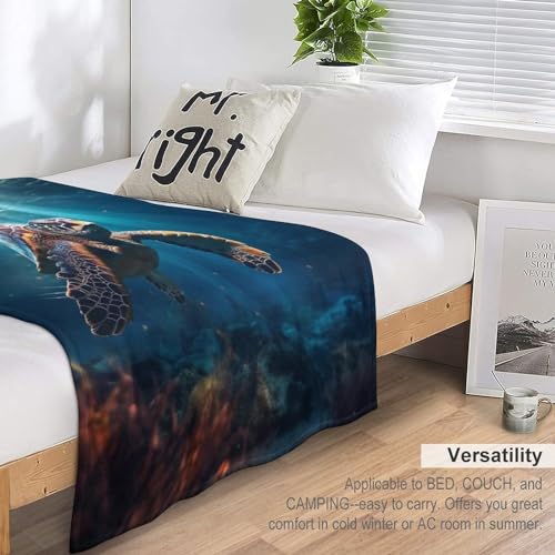 Plaid tortue de mer moelleux pour réchauffer le canapé
