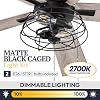 Prominence Home Marshall, 52 Inch Industrial Style LED Ceiling Fan with Light, Pull Chain, Three Mounting Options, Dual Finish Blades, Reversible Motor - Model 51457-01 (Matte Black)