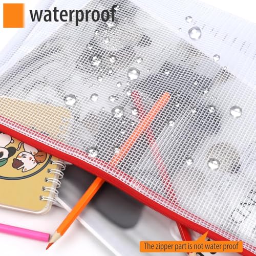 Image of YOPCDJ 20PCS Mesh Zipper Pouch Bags, A4 13x9 Inches Waterproof Mesh Bags with Zipper, Plastic Zipper Pouch for Organizing, Mesh Bag for Travel Storage, 8 Colors Assortment