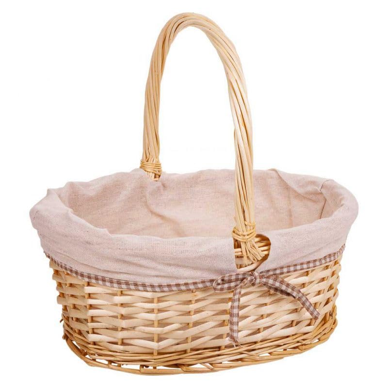 Wicker Lined Baskets Set 3 Pieces, Multicoloured, Standard - Image 3