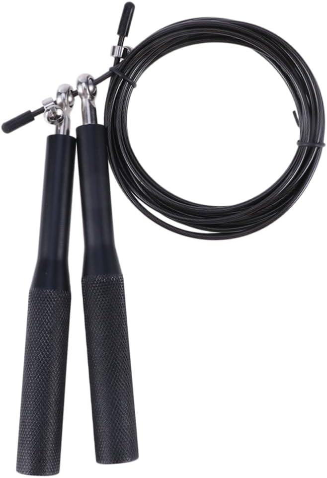 Adjustable Weighted Jump Rope with Aluminum Alloy Handle for Fitness Training for Mma Home Gym Workouts Black