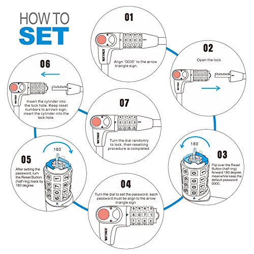 Tektalk 1.8 m LED Bike Lock/protezione