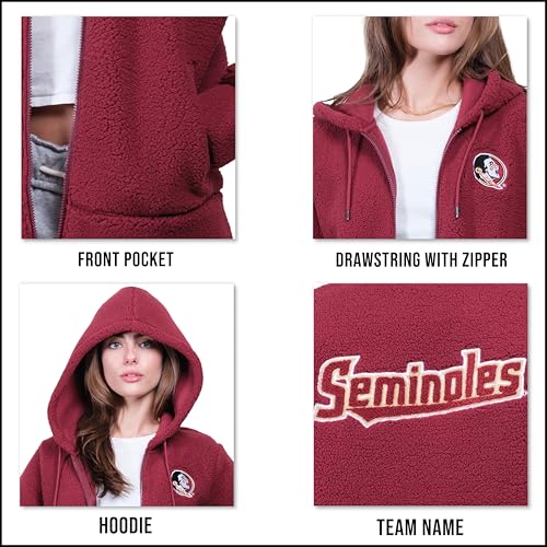 Ultra Game NCAA Official Women's Full Zip Sherpa Hoodie, Auburn University, Team Color, X-Large by Ultra Game - Image 2