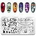 Nail Art Stamping Plate Kit Biutee Stamp for Nails Jelly Stamper Scraper Plate for Nail Art Design Halloween Holiday Flower Animal Leaves DIY Manicure Salon 10 pcs Template