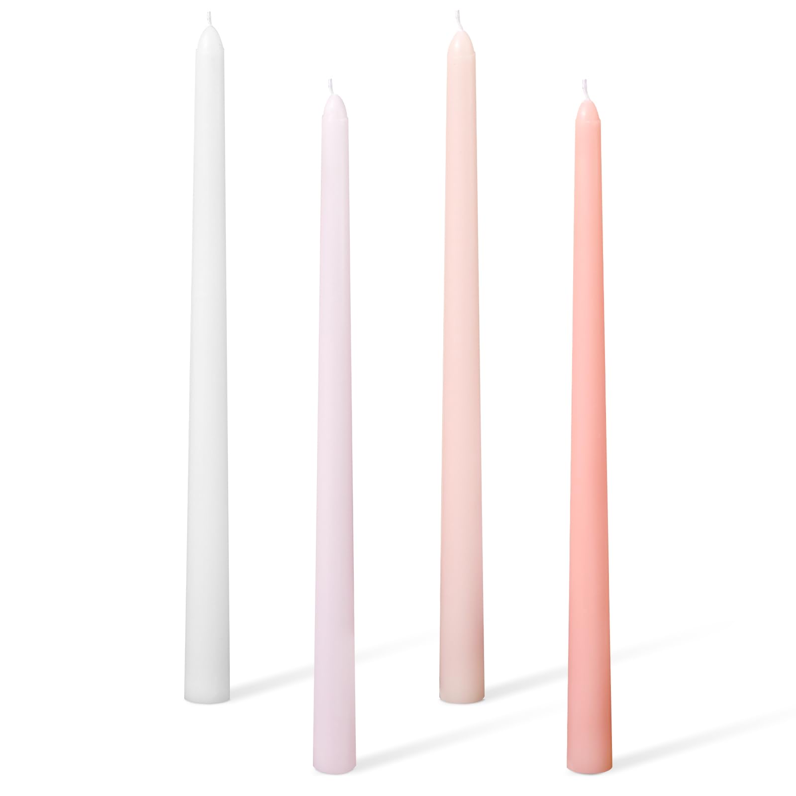 Viyffo Set 4 Candele Coniche Arancioni 30,5 Cm: Non Profumate, Senza Fumo, Perfette Per Matrimoni E Cene - 5
