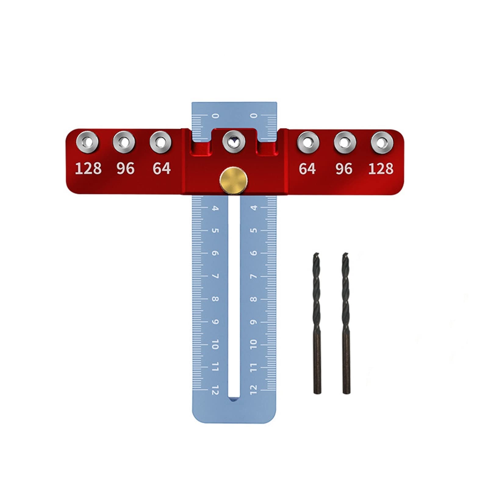 Guida for trapano Modello di localizzatore di punzoni Righello Localizzatore di fori for la lavorazione del legno regolabile for maniglie di armadietti e tiri Strumento di perforazione