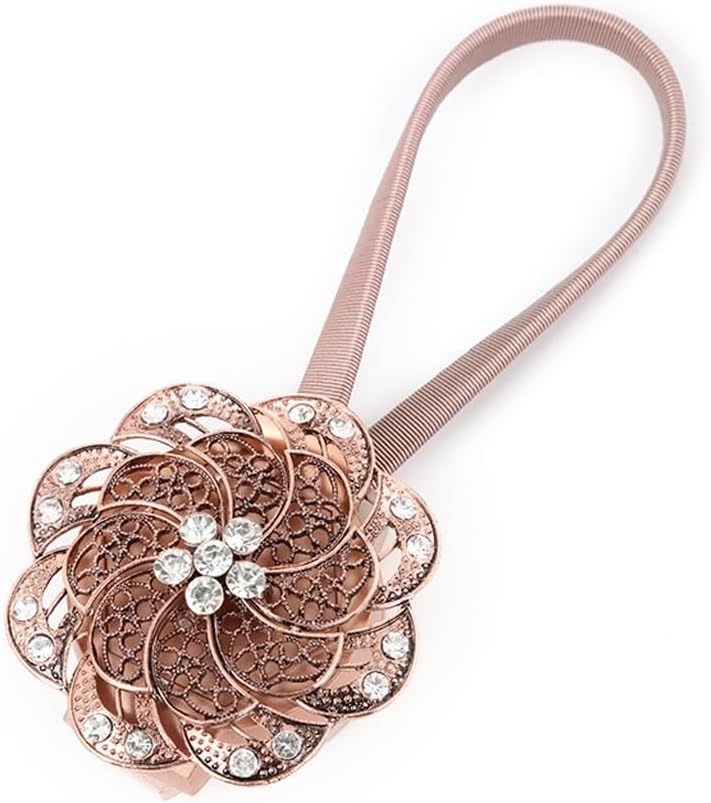 FMURY Curtain Binding Curtain Alloy Magnetic Buckle No Punching No Installation Curtain Binding Rope(White-Dinosaur Doodle4)