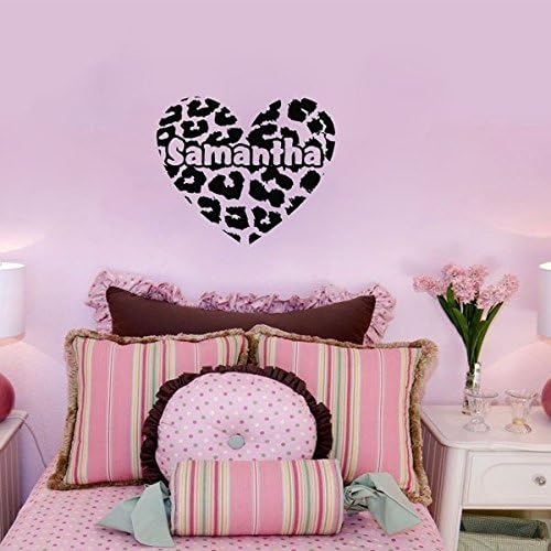 Amazon｜2016 NEW Leopard Spot Heart Personalized Name Vinyl Home Decor DIY Child Wallpaper Art