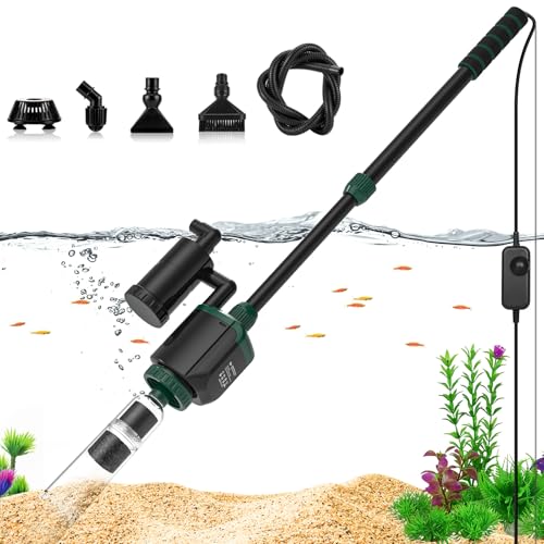 AQQA Aquarium Mulmsauger,6 in 1 Einstellbarer Elektrisch Aquarium Wasserwechsel,34W Aquarium Sand Kies Reiniger, für Wasserwechsel, Sandwaschen, Filterung und Wasserumwälzung