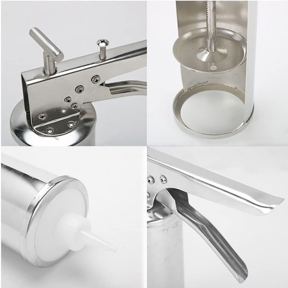 Pistola dispenser per salse in acciaio inox, dispenser manuale per ketchup e senape per la preparazione di hamburger, uso domestico commerciale