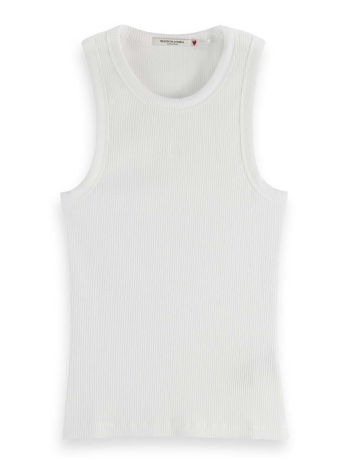 Scotch & Soda Core Rib Racer Tank White