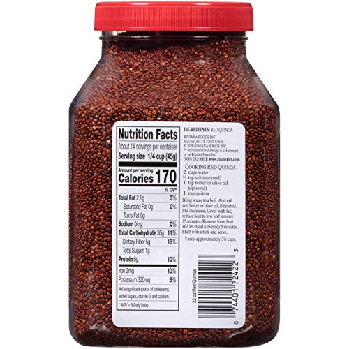 Riceselect Red Quinoa, Whole Grain, Gluten-Free, Non-Gmo, 22 Oz (Pack Of 4 Jars) #TOP1