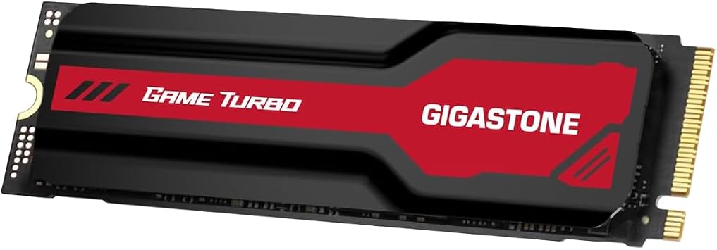 Gigastone Game Turbo PCIe Gen4x4 SSD 2TB, Speed Up to 7,300MB/s, Heat Sink, with SLC Caching Gaming/PC/Desktop/Laptop M.2 NVMe PCIe 4.0 2280 Internal Solid State Drive