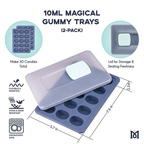 Magical Butter Machine 10Ml Silicone Non-Stick Gummy Trays - Perfect For Making Hard Candy, Chocolate, Diy Gelatin Durable And Easy To Clean #TOP2