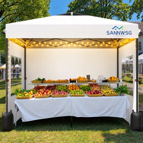 10X10 Pop Up Canopy Tent with 3 Sidewalls,Easy Up...