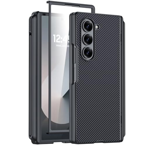 Coque Samsung Z Fold 6 en cuir et fibre de carbone au design premium