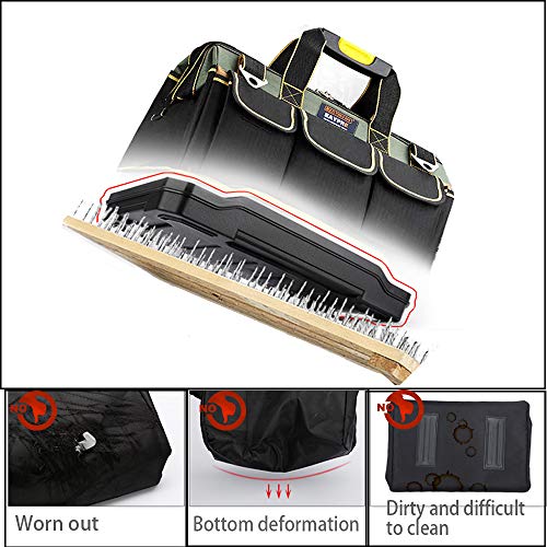 image for HmiL-U Tool Bag 16-inch Upgraded with PVC Base Tool Storage Bag Multi-
