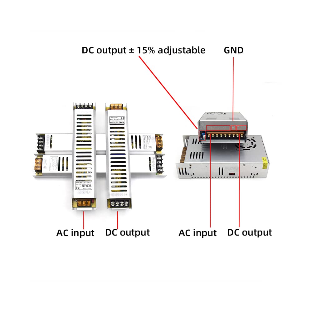 1PCS Convertidor de voltaje ultrafino 110-220V Transformador,12V,500W