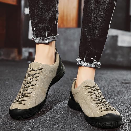 Men's Suede Lace Up Low Top Hiking Shoes Casual Outdoor Comfortable Non-Slip Lightweight Fashion Walking Shoes Camping Sneakers4