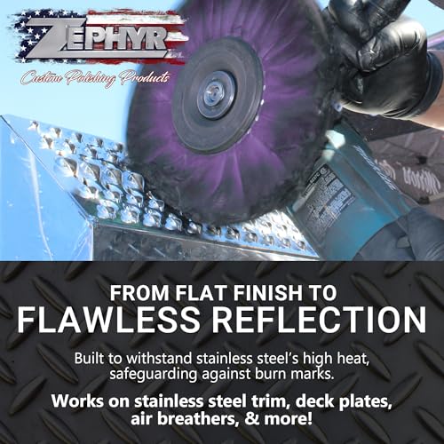 Image of Zephyr - Stainless Steel Polishing Kit with Buffing Wheels, Polishing Compounds & Metal Polish - for Deck Plates, Air Breathers, Stainless Trim, Flatwork, & More