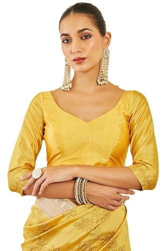 Soch mustard tussar silk saree in tussar silk – image 7