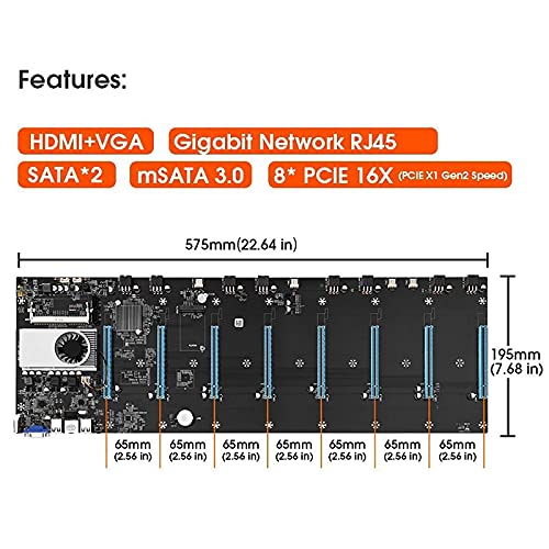 Mining Motherboard Btc-S37 Mining Machine Motherboard Cpu Kit 8 Gpu Slots Ddr3 Memory Integration Vga Interface #TOP3