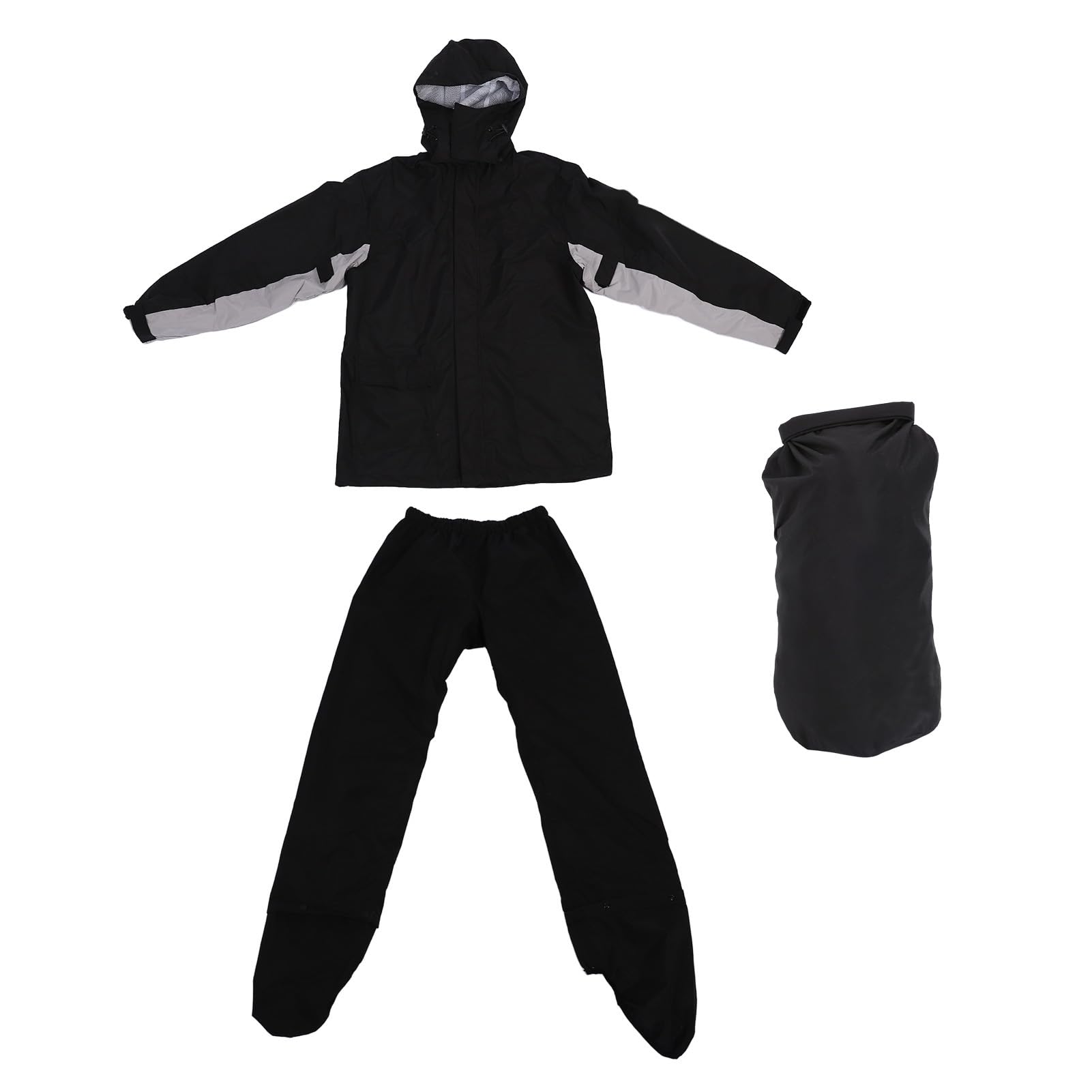 Wasserdichtem Atmungsaktivem Motorrad -Regenanzug mit Verstellbarem Design - Leichte Schwarze Jacke und Hosen mit Versteckten Schuhabdeckungen für das Reiten Im Freien (XL)
