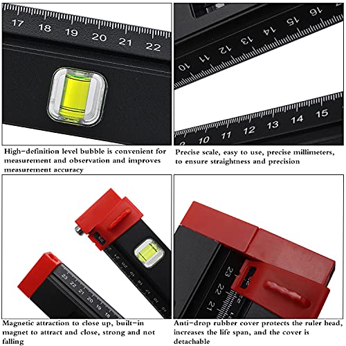 Miter Saw Protractor 14 Inch Multifunction Angle Finder Gift For Mens Husband Boyfriend Dad Angle Measuring Tool Idea Home Useful Gadget For Carpenters, Plumbers And All Building Trades #TOP4