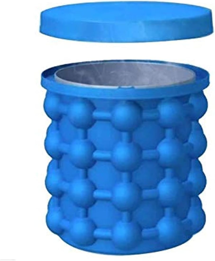 ADAQ Silicone Ice Cube Maker - Space Saving Ice Cube Mold With Revolutionary Design - Nontoxic Easy Release Ice Bucket With Airtight Lid For Odorless Ice Cubes Magic Ice Wizard Gift