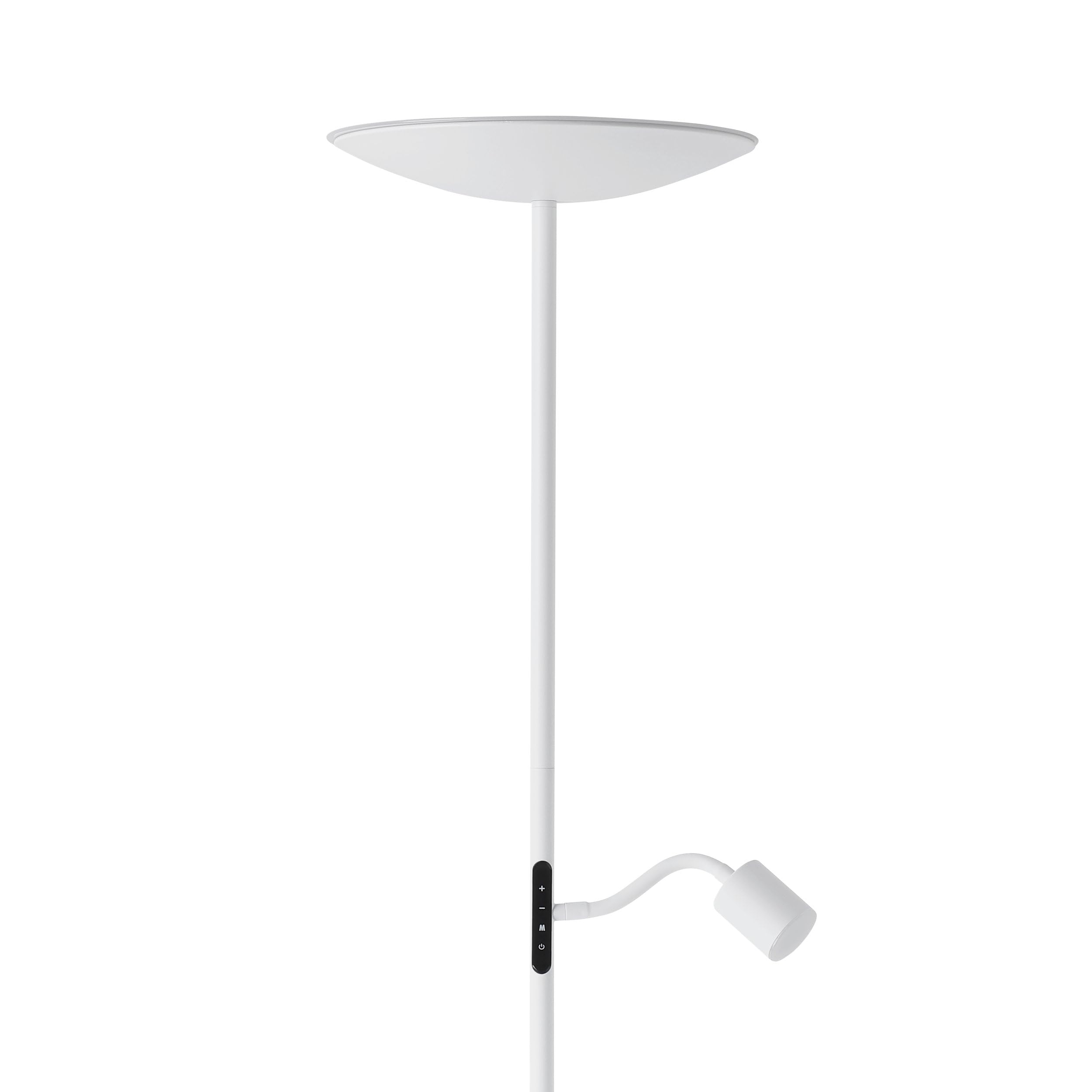 EGLO Conivarino Led-vloerlamp, lamp voor woonkamer, plafondschijnwerper met flexibele leeslamp, vloerlamp, dimbaar, staal in zwart, warmwit, 170 cm