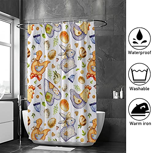 Rideau de douche polyester violet 168x183 lavable moderne Pâques - 5
