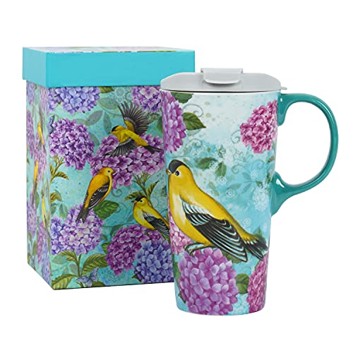Tzssp Ceramic Mug Coffee Porcelain Latte Tea Cup 17Oz. Humming Bird #TOP27