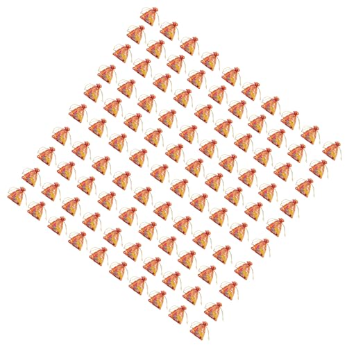 100pcsハートオーガンザギフトバッグ4x6inchウェディングパーティーバレンタインデーのためのドローストリングポーチ使用ウェディングギフトパッケージ