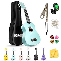 Donner Ukulélé Soprano Débutant Ukulélé Kit pour Adulte 21 pouces avec Sac Sangle Tuner, Anglais Online Leçon, pour les… - Les Beatles, Paul McCartney, John Lennon, RIngo Starr, George Harrison