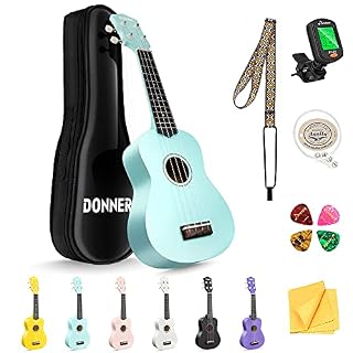 Donner Ukulélé Soprano Débutant Ukulélé Kit pour Adulte 21 pouces avec Sac Sangle Tuner, Anglais Online Leçon, pour les… - Les Beatles, Paul McCartney, John Lennon, RIngo Starr, George Harrison