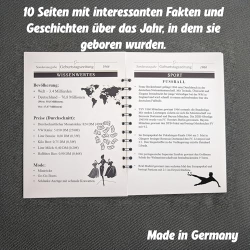 the lazy panda card company Das Jahr das 1966 war The Year You Were Born Book (German Language), for 60th Birthday, with Details on Birth Year - View 6