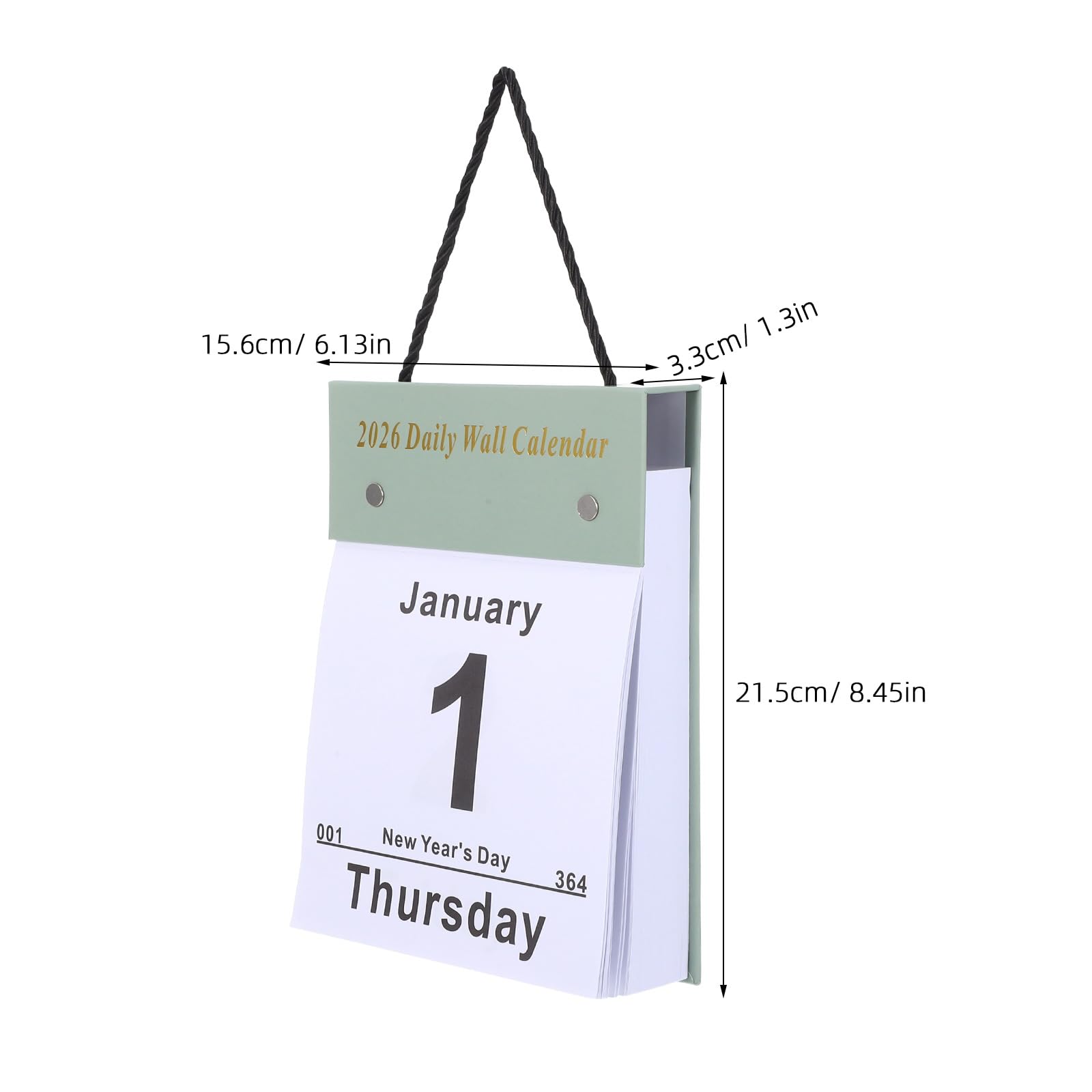 Tear Off Daily Wall Calendar 21,5x15,6cm Minimalistischer Papier Wandkalender 2026 mit Abreißbaren Seiten Platzsparend für Lernräume und Schulen