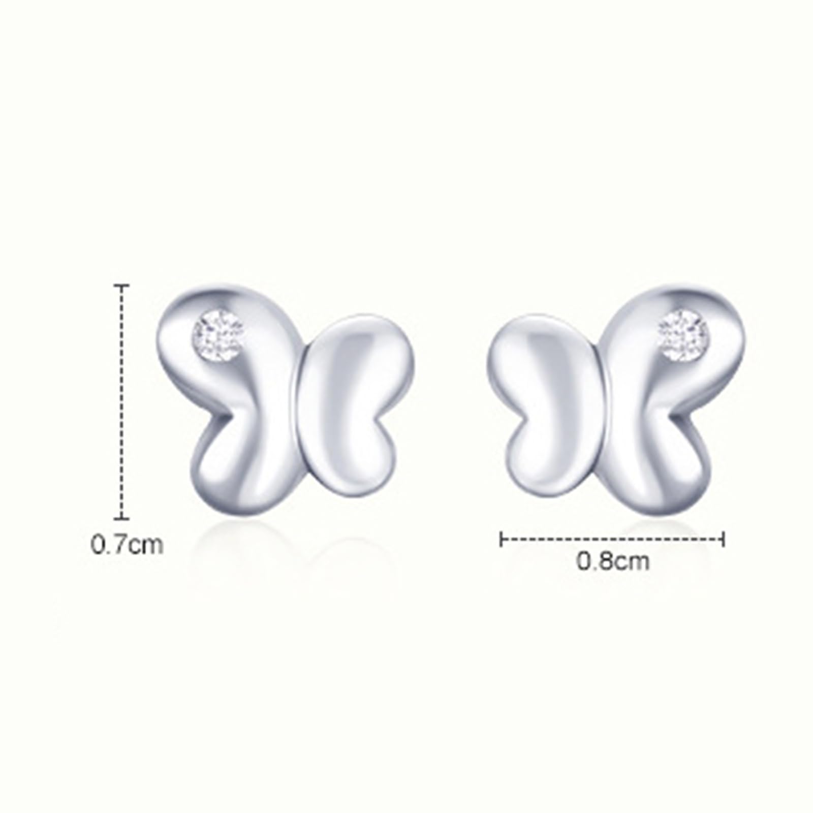 Pendientes de tuerca de oro real de 9/14/18 quilates para mujer, bonitos aretes de mariposa con moissanita para ella
