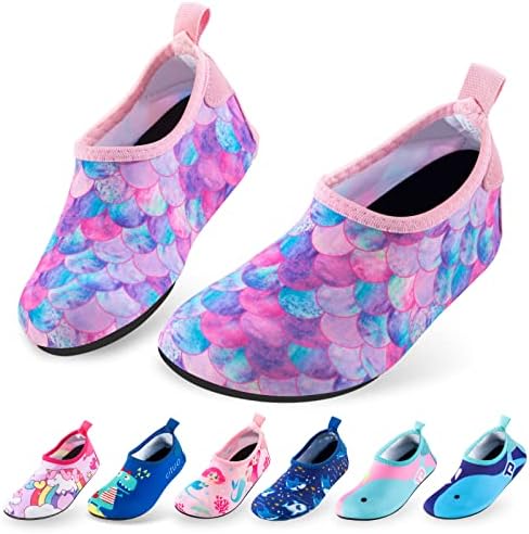 OWANVION Kids Water Shoes Quick Dry Non-Slip Water Skin Barefoot Swim Water Shoes Children Aqua Socks for Beach Pool for Boys,Girls,Toddler, Infant
