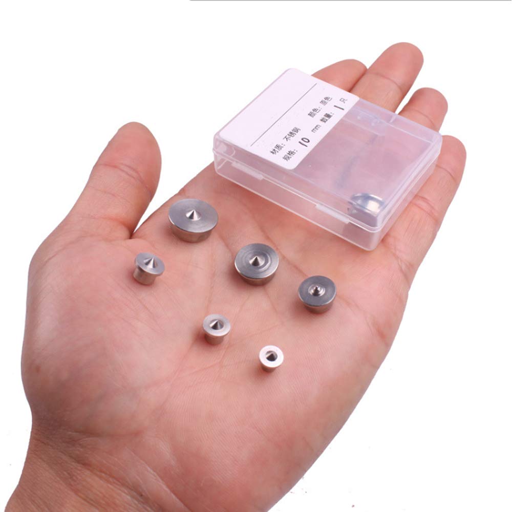 Ancllo Silver 6Pcs Round Wood Pin Locators 4-12Mm Dowel Pins Center Point Set Woodworking Craft Clamp Steel Tools