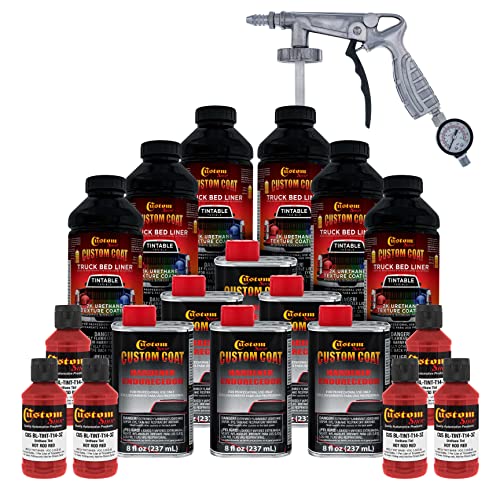 Image of Custom Coat Hot Rod Red 1.5 Gallon Spray-On Urethane Truck Bed Liner Kit