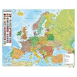 Grupo Erik Mini Poster Mapa De Europa: Impreso en papel cauché de 150 gr Diseño con licencia 100% oficial Se envía enrollado