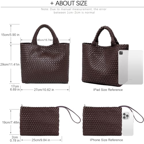 Image of JINMANXUE Fashion Woven Bag Shopper Bag Travel Handbags and Purses Women Tote Bag Large Capacity Shoulder Bags