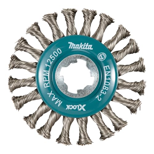 Brosse ronde nouée Makita D-73352 X-Lock pour décaper la rouille sans effort
