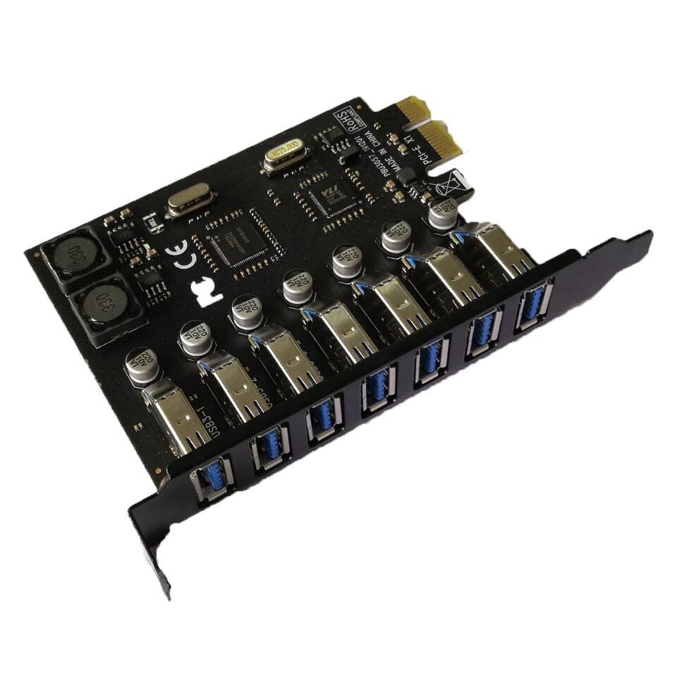 PCI-E 1X to 7 Ports USB 3.0 PCI Express Expansion Card Adapter Hub 5Gbps NEW