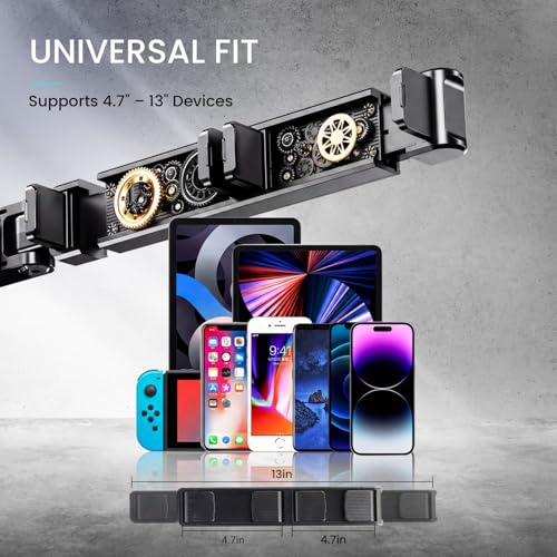 Image of Overhead Video Mobile Stand, New Extra Long Arm, 1 /4 inch Head 2 Way Base clamp, and Bracket for Mobile Phone, for, Overhead Video, Desktop,Bedroom, Office, Black (Premium Overhead Stand)