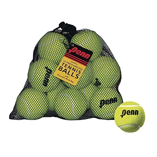 Penn Bolas de tênis sem pressão, bolsa de malha com 12 bolas