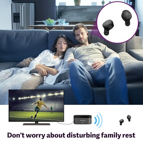 Soundodo Wireless Earbuds For Tv Listening Watching With Transmitter Charging Dock,2024 New Tws Ture Wireless Earbuds For Tv With Transmitter Set,Optical,3.5Mm Aux,Rca,Plug N Play,60Ft Long Range thumb #7